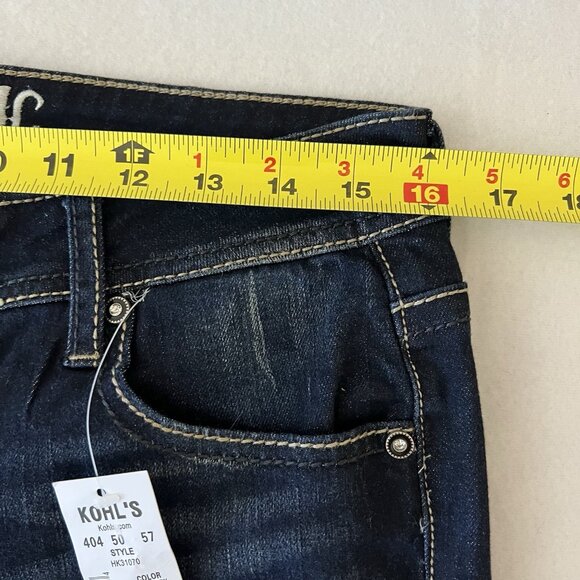 Hydraulic Women's Lola Distressed Micro Boot Stretch Navy Denim Jeans 11/12 NWT - Picture 13 of 16